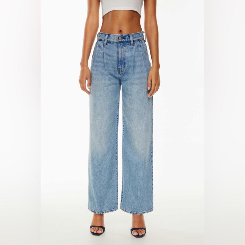 Denim Forum The Belinda Pleated Wide Leg Jeans - 23